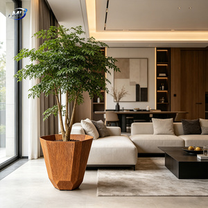 Macetas Modernas de Acero Corten para Exteriores, Diseño Geométrico Minimalista para Decoración de Centros Comerciales - Product Image 4