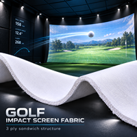 Écran de simulation de golf personnalisé de 3,2 m de large, ignifuge, silencieux, haute définition 4K, gris, pour simulateur de golf, matériau brut