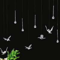 Nouvelles décorations de mariage faites à la main sur le thème de l'amour animal, colibris en acrylique transparent, décoration de plafond aérienne, pendentif de fenêtre pour mariage