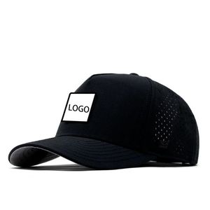 Casquette de baseball pour hommes avec logo personnalisé de haute qualité, vierge, Performance Sport, papa, imperméable, découpe laser, 5 panneaux perforés - Product Image 3