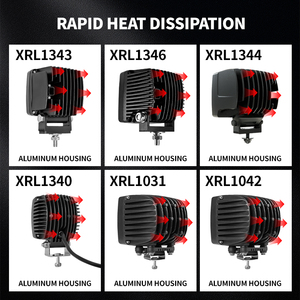 תאורת עבודה לד נורדית 60w 90w 55w מרובעת, עמידה למים, לתעשייה, רכב, מחפר, משאית, טרקטור, 12v 24v - Product Image 3