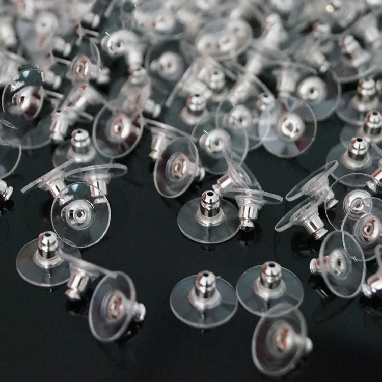 Lan Guang 12mm 1000 buah anting karet penahan anting kancing perlengkapan belakang untuk DIY temuan perhiasan membuat Aksesori