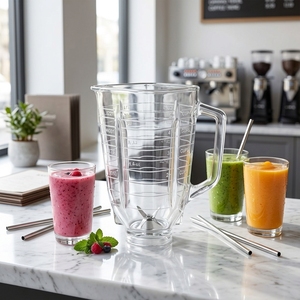 وعاء خلاط كهربائي بسعة 1.25 لتر من الفولاذ المقاوم للصدأ والزجاج الصناعي، بديل لخلاط تشونغتشينغ أوستر G-110b - Product Image 2