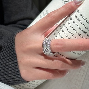 Anillo de Plata de Ley S925, Estilo Francés de Lujo, Anillo Ancho, Joyería Simple y Moderna con Personalidad - Product Image 3