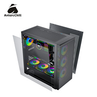 Boîtier de jeu Full Tower AntarcChill Factory Direct avec panneau frontal en mesh, panneau latéral en verre trempé, compatible E-ATX et refroidissement liquide 360.