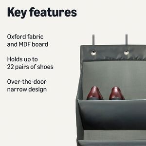Modern 8-Tier Over the Door <b>Shoe</b> Organizer Durable Fabric Iron Canvas with Metal Functionality - Product Image 2