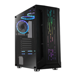 Gabinete de <span class=keywords><strong>PC</strong></span> para juegos AntarcChill Full Metal Mesh Front Panel Mid Tower Gamer con cubierta para fuente de alimentación ATX y ventana lateral. - Product Image 1