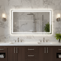 60 36 US Local Stock LED Miroir de salle de bain Grand Rectangle Illuminé Interrupteur Tactile Anti-buée Décor à la maison IP44 Note pour Hôtel