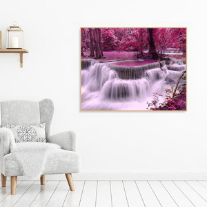 Paesaggio fai da te mosaico diamante arte immagine 5d foresta cascata pittura diamante trapano completo decorazioni per la casa - Product Image 2