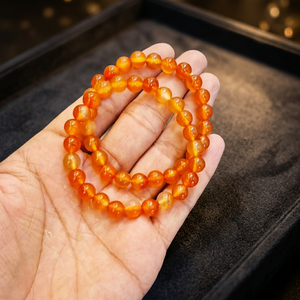 Pulsera de Cuentas de Ámbar Báltico Natural, Collar con Colgante Redondo Naranja, Joyería para Cantar - Product Image 3