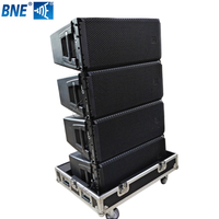 BNE HDL30-A Haut-parleur professionnel à large bande de fréquences, double 10 pouces, 2 voies, 4/8 ohms, néodyme, 1100W, pour extérieur/intérieur, avec boîtier en bois/métal