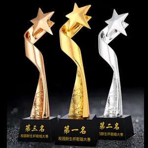 Kunden spezifisches kreatives Vergoldung sharz Crystal Trophy Company Jahres treffen Souvenir Crystal Gift Crystal Trophy Award