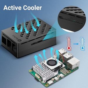 Rastech Raspberry Pi 5 8GB phát triển <span class=keywords><strong>Board</strong></span> Kit 64GB Phiên bản hoạt động Cooler 27 Wát 5. 1v5a USB-C cung cấp điện thẻ độc giả trường hợp kép - Product Image 3