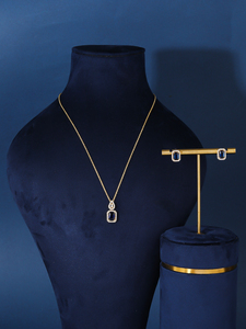 Bride Talk Trendiges Luxus <span class=keywords><strong>CS</strong></span> Kupfer Zirkon Brautschmuck-Set Edle Halskette und Ohrringe für Damen Hochzeitsgeschenk - Product Image 5