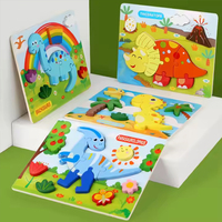 2 à 4 ans Éducation précoce Cubes magiques Scène animale Casse-tête 3D avec forme de couleur Cognition Bois Jouets intellectuels
