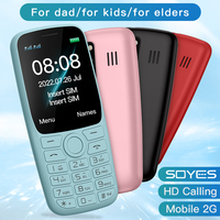 Teléfono Móvil SOYES S10T 2G GSM con Teclado Mini, Altavoz Potente, Teléfono Celular para Personas Mayores con Linterna Potente de 800 mAh
