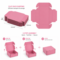 Boîtes d'expédition en carton ondulé rose solide avec revêtement UV recyclable pour l'emballage de cosmétiques et de soins de la peau de luxe