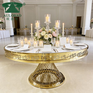 Mesas redondas de boda de lujo con tablero de MDF blanco y base de acero inoxidable - Product Image 3