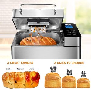Máquina para Hacer Pan de Acero Inoxidable de 2 LB con Pantalla LED y 25 Programas Inteligentes de Cocción - Product Image 3