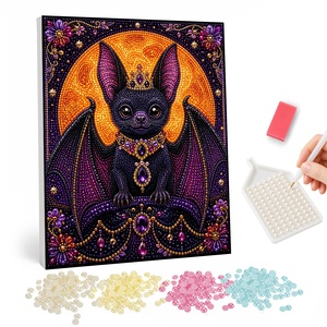 Kit de <span class=keywords><strong>pintura</strong></span> de diamantes por números DIY para pared, con diseño de murciélago animal de <span class=keywords><strong>Halloween</strong></span>, ideal como regalo de decoración de <span class=keywords><strong>Halloween</strong></span> - Product Image 2