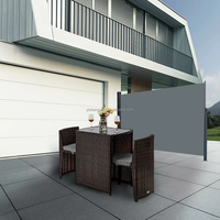 Auvent latéral rétractable de Patio en aluminium, pare-soleil pliable en aluminium Beige, diviseur de confidentialité, pare-soleil, écran coupe-vent