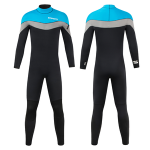 Combinaison de plongée en néoprène 3/2 mm SVSPORTS pour hommes, coupe-vent, chaude, avec fermeture éclair sur la poitrine, logo imprimé sur le devant, idéale pour le surf - Product Image 1