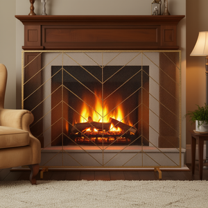 Malla de hierro para chimenea, 38,6 pulgadas x 29,8 pulgadas, cubierta protectora contra chispas, independiente, para sala de estar - Product Image 2