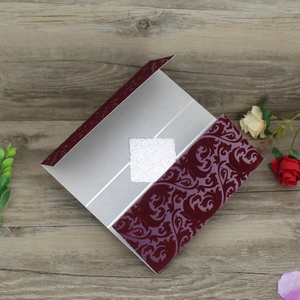 Ý tưởng sản phẩm mới cá nhân màu xanh đậm đổ xô thiệp cưới nổi và nhung mẫu Thiệp mời - Product Image 2