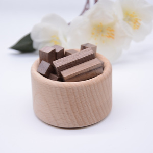 Diffuseur en bois de noyer noir, design petit motif empilé, pour aromathérapie à domicile et en voiture, utilisation d'huiles essentielles sans électricité - Product Image 3