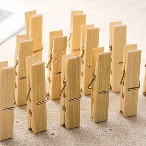 24pcs/bag Mini 5.5x1.2cm Natural Bamboo Clothes <b>Clips</b> Wooden Pegs Eco-Friendly Multifunction Tools for Living Room Use - Product Image 3