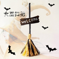 Balai électrique en plastique d'Halloween, baguette magique de sorcière avec son et lumière, pour intérieur, best-seller transfrontalier, décorations pour bars et maisons hantées