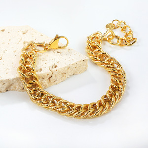 Bracelet à maillons en chaîne tendance, couleur or, alliage de zinc, design géométrique, bijoux pour femmes - Product Image 2