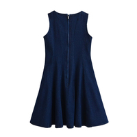 PB&ZA Femme 2026 Nouvelle Collection Été Mini Robe en Jean Vintage Sans Manches Décontractée Unie Robes Femme Vestidos Robe Mujer