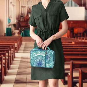 Muestra Gratuita de Regalos de Arte Cristiano, Funda Clásica para Biblia para Mujer, Estuche para Transportar la Biblia, Funda Protectora para Libro Bíblico con Bolsillo con Cremallera - Product Image 6