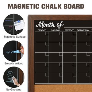 Pizarra Calendario Corkboard Combo, 24 "X 36" Tablón de anuncios grande Calendario magnético Pizarra Tablero de combinación de pared Mensual - Product Image 3