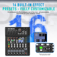 Console de mixage numérique professionnelle 8 canaux MX8208 avec lecteur MP3 BT/USB, alimentation fantôme 48V, égaliseur 6 bandes
