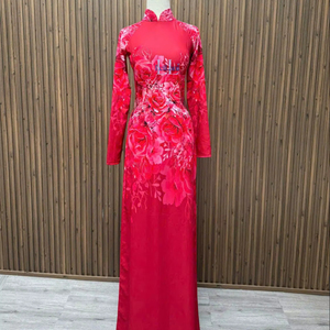 Robe de soirée longue en soie de luxe pour femmes, manches longues, élégante, tissu doux de qualité supérieure - Product Image 1