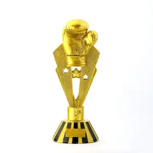 Gold Sculpture trophy 3D Mold Resin boxing Trophy Customized Engraving cup