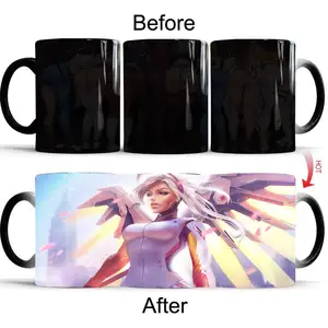 Sublimación personalizada, que cambia de vaso único Color, proveedor de tazas para beber café, taza mágica de cerámica con foto
