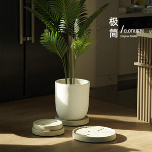 Plateau rond en plastique pour pot de fleurs de 20 cm, support avec roulettes cachées et rainures <span class=keywords><strong>sur</strong></span> le dessus - Product Image 5