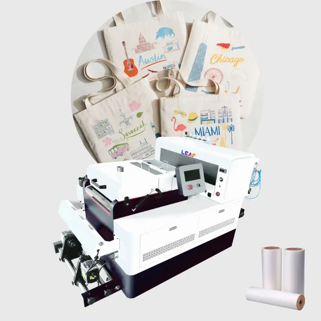 LEAF A3 Digital DTF Drucker Stoff T-Shirt Druckmaschine Direkt zum Film drucker mit XP600 Druckkopf für Kleidung