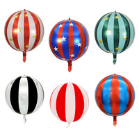 Vente Flash : Ballons en Aluminium Rayés 4D Thème Cirque pour Décoration de Fête, Couleurs Personnalisables en Gros pour Événements