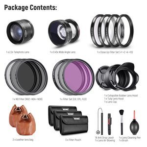 ชุดเลนส์และฟิลเตอร์ Neewer 58 มม. เลนส์มุมกว้าง 2.2x เลนส์เทเลโฟโต้ เลนส์มาโคร/nd/uv/cpl/fld ฟิลเตอร์เลนส์กล้องสำหรับ Aps-c - Product Image 6