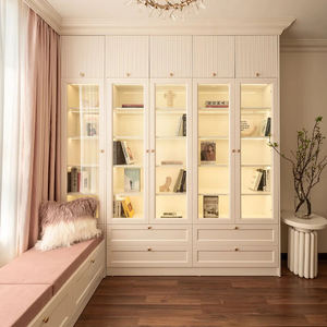 ชั้นวางหนังสือติดผนังแบบสั่งทำพิเศษ Wiccamen พร้อมโต๊ะทำงานในตัว ตู้เก็บของแบบโมดูลสำหรับห้องนอน ทำจากไม้เนื้อแข็ง สำหรับห้องนั่งเล่น - Product Image 2