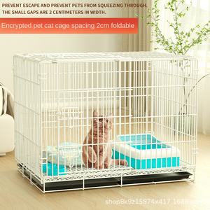Cage à chien pliable en métal pour intérieur 2025, plateau en plastique, bouton, motif solide, écologique, parc pour chiots de petite race, séparateur - Product Image 3