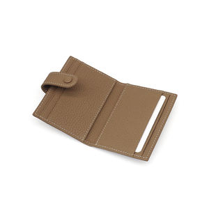 Monedero Pequeño de Cuero Genuino Ultrafino Tradicional para Mujer, con Cierre de Cremallera y Ranuras para Tarjetas de Crédito, Mini Tarjetero - Product Image 1