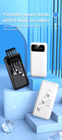 Batterie externe 10000mAh avec câble intégré, support de téléphone, écran LED, charge rapide 20W, chargeur de batterie portable OEM ODM