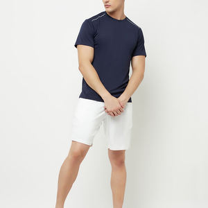 T-shirt de gymnastique personnalisé à séchage rapide pour hommes en stock entraînement à manches courtes 100% haut d'entraînement en coton vêtements de sport respirants avec impression - Product Image 5