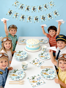 DAMAI - Vajilla para Fiestas Infantiles con Temática de Helicóptero, Incluye Platos, Vasos y Servilletas de Papel, para 8 Personas - Product Image 2