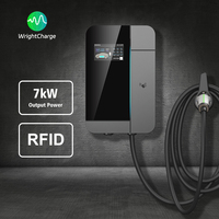 Tipo 1/Tipo 2/GBT/NACS 	 Cargador de Pared para Vehículos Eléctricos con Certificación CE TUV, 7kW Trifásico Tipo 2 con OCPP, RFID y WiFi para Uso Comercial